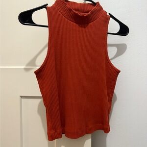 Old Navy Ribbed Mock Neck Tank Top - Rust